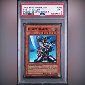 2003 YU-GI-OH! PROMO 002 BUSTER BLADER DUELIST LEAGUE SERIES 1 PSA 9